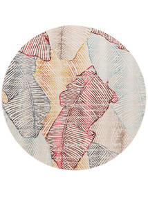 Nanga Washable Ø 200 Multicolor Leaves Round Rug