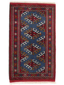  60X99 Turkaman Vloerkleed Zwart/Donkerrood Perzië/Iran Carpetvista