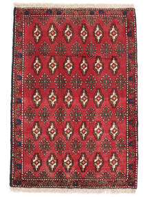 62X88 Tapis D'orient Turkaman Rouge Foncé/Noir (Laine, Perse/Iran) Carpetvista