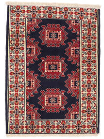  Oosters Turkaman Vloerkleed 66X88 Zwart/Donkerrood Wol, Perzië/Iran Carpetvista