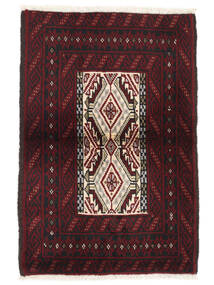 絨毯 バルーチ 62X92 ブラック/ダークレッド (ウール, ペルシャ/イラン)