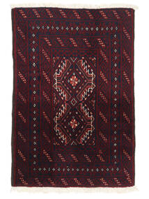 60X88 Dywan Beludż Orientalny Czarny/Ciemnoczerwony (Wełna, Persja/Iran) Carpetvista