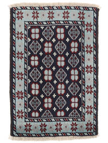 絨毯 バルーチ 63X94 ブラック/ダークグレー (ウール, ペルシャ/イラン)