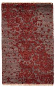 Damask Matta 60X90 Mörkröd/Svart 