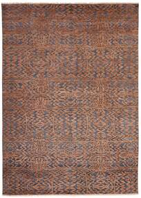 Damask Teppich 174X244 Braun/Schwarz Wolle, Indien
