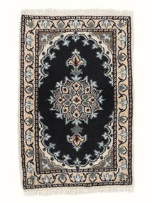 絨毯 ペルシャ ナイン 40X60 グリーン/ブラック (ウール, ペルシャ/イラン)