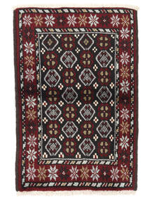 63X90 Dywan Beludż Orientalny Czarny/Ciemnoczerwony (Wełna, Persja/Iran) Carpetvista
