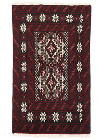 Belutsch Teppich 57X96 Schwarz/Dunkelrot Wolle, Persien/Iran Carpetvista