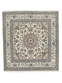 絨毯 ペルシャ ナイン 196X209 正方形 ダークグレー/ブラック (ウール, ペルシャ/イラン)