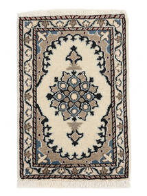 40X60 Alfombra Oriental Nain Negro/Beige (Lana, Persia/Irán) Carpetvista