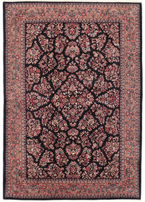 198X280 Alfombra Oriental Sarough Fine Negro/Rojo Oscuro (Lana, Persia/Irán)