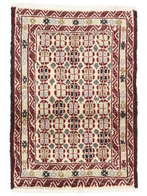 61X86 Belutsch Teppich Orientalischer Beige/Dunkelrot (Wolle, Persien/Iran) Carpetvista