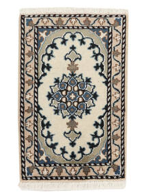 絨毯 ペルシャ ナイン 40X60 ブラック/茶色 (ウール, ペルシャ/イラン)