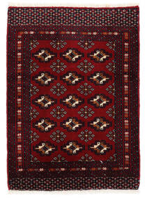 絨毯 トルクメン 64X89 ブラック/ダークレッド (ウール, ペルシャ/イラン)