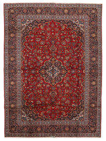 Dywan Orientalny Keszan 307X425 Ciemnoczerwony/Czarny Duży (Wełna, Persja/Iran)