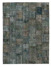 305X412 Patchwork Teppich Moderner Schwarz/Dunkelgrün Großer (Wolle, Persien/Iran) Carpetvista