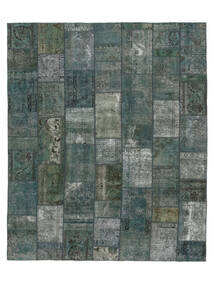  Patchwork Szőnyeg 254X302 Vintage Perzsa Gyapjúszőnyeg Fekete/Sötétzöld Nagy Carpetvista