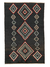 118X177 Moroccan Berber - Afghanistan Vloerkleed Modern Zwart/Donker Geel (Wol, Afghanistan) Carpetvista