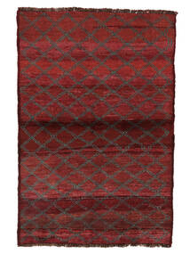 94X139 絨毯 Moroccan Berber - Afghanistan モダン ダークレッド/ブラック (ウール, アフガニスタン) Carpetvista