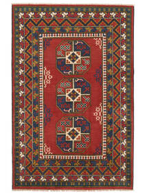  Afghan Fine Tappeto 120X183 Di Lana Rosso Scuro/Nero Piccolo Carpetvista