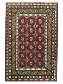  100X152 Afghan Fine Teppich Schwarz/Dunkelrot Afghanistan Carpetvista