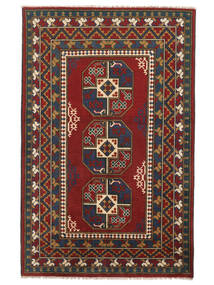 121X190 Afghan Fine Teppe Orientalsk Svart/Mørk Rød (Ull, Afghanistan) Carpetvista
