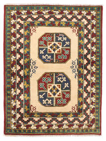 107X142 Afghan Fine Rug Oriental Black/Orange (Wool, Afghanistan) Carpetvista
