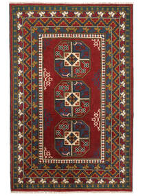 121X184 Afghan Fine Teppe Orientalsk Svart/Mørk Rød (Ull, Afghanistan) Carpetvista