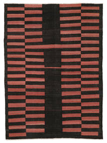  178X245 Kelim Moderni Matot Matto Musta/Tummanpunainen Afganistan Carpetvista