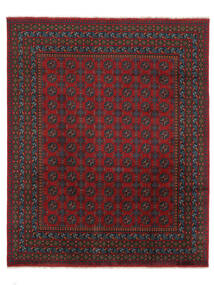  Afghan Fine Tapis 203X245 De Laine Noir/Rouge Foncé Carpetvista