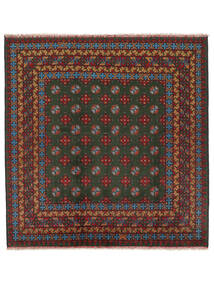  Afghan Fine Rug 195X203 Wool Black/Dark Red Carpetvista