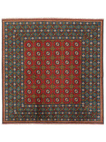  Afghan Fine Tapis 198X200 De Laine Noir/Rouge Foncé Carpetvista