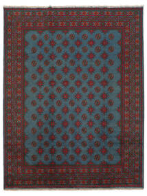 201X259 Tapis Afghan Fine D'orient Noir/Rouge Foncé (Laine, Afghanistan) Carpetvista