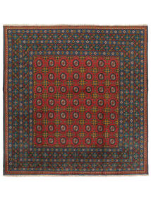 196X205 Tapete Oriental Afegão Fine Quadrado Preto/Vermelho Escuro (Lã, Afeganistão) Carpetvista