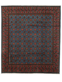 248X288 Tapis D'orient Afghan Fine Noir/Rouge Foncé (Laine, Afghanistan)