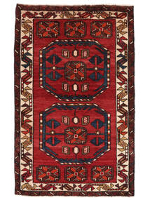  Oriental Heriz Rug 71X114 Black/Dark Red Wool, Persia/Iran Carpetvista