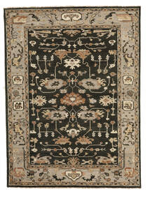 270X363 絨毯 オリエンタル ウサク インド ブラック/茶色 大きな (ウール, インド) Carpetvista