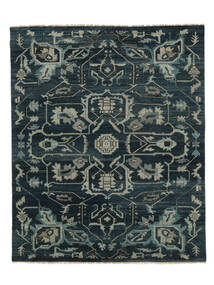 248X304 絨毯 オリエンタル ウサク インド ブラック/ダークグリーン (ウール, インド) Carpetvista