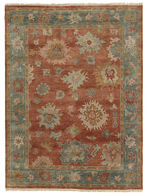 268X358 Usak Indisch Teppich Orientalischer Braun/Dunkelgrün Großer (Wolle, Indien) Carpetvista