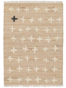 Odd Cross Jute インドア/アウトドア用ラグ 140X200 小 ベージュ ジュートラグ 絨毯 
