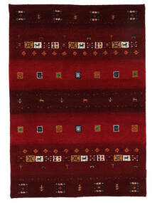 100X150 Tapete Gabbeh Indo Fine Moderno Preto/Vermelho Escuro (Lã, Índia) Carpetvista