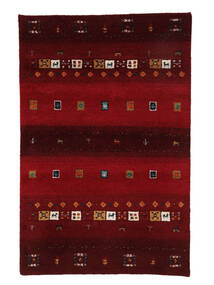 Gabbeh Indo Fine Rug 100X150 Black/Dark Red Wool, India Carpetvista