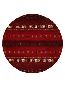  Ø 200 Tapis Gabbeh Indo Fine Moderne Rond Noir/Rouge Foncé (Laine, Inde) Carpetvista