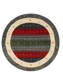  Ø 200 Gabbeh Indo Fine Rug Modern Round Black/Orange (Wool, India) Carpetvista