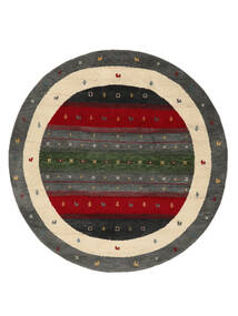  Ø 200 Gabbeh Indo Fine Rug Modern Round Black/Beige (Wool, India) Carpetvista