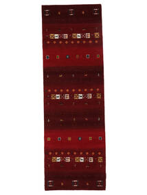  80X250 Gabbeh Indisk Fine Hallmatta Svart/Mörkröd Indien 