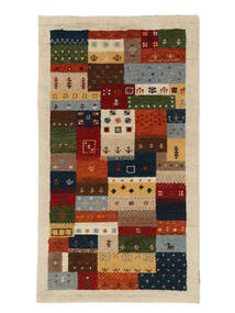 90X160 Gabbeh Indisch Fine Teppich Moderner Schwarz/Orange (Wolle, Indien) Carpetvista