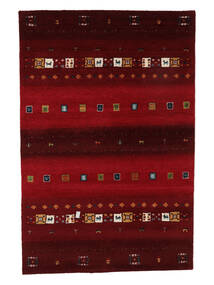 140X200 Gabbeh Indo Fine Rug Modern Black/Dark Red (Wool, India) Carpetvista