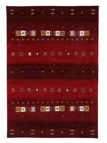 140X200 Tapete Gabbeh Indo Fine Moderno Preto/Vermelho Escuro (Lã, Índia) Carpetvista