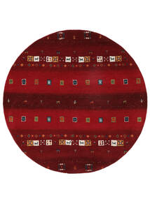  Ø 150 Tapis Gabbeh Indo Fine Moderne Rond Rouge Foncé/Noir (Laine, Inde) Carpetvista